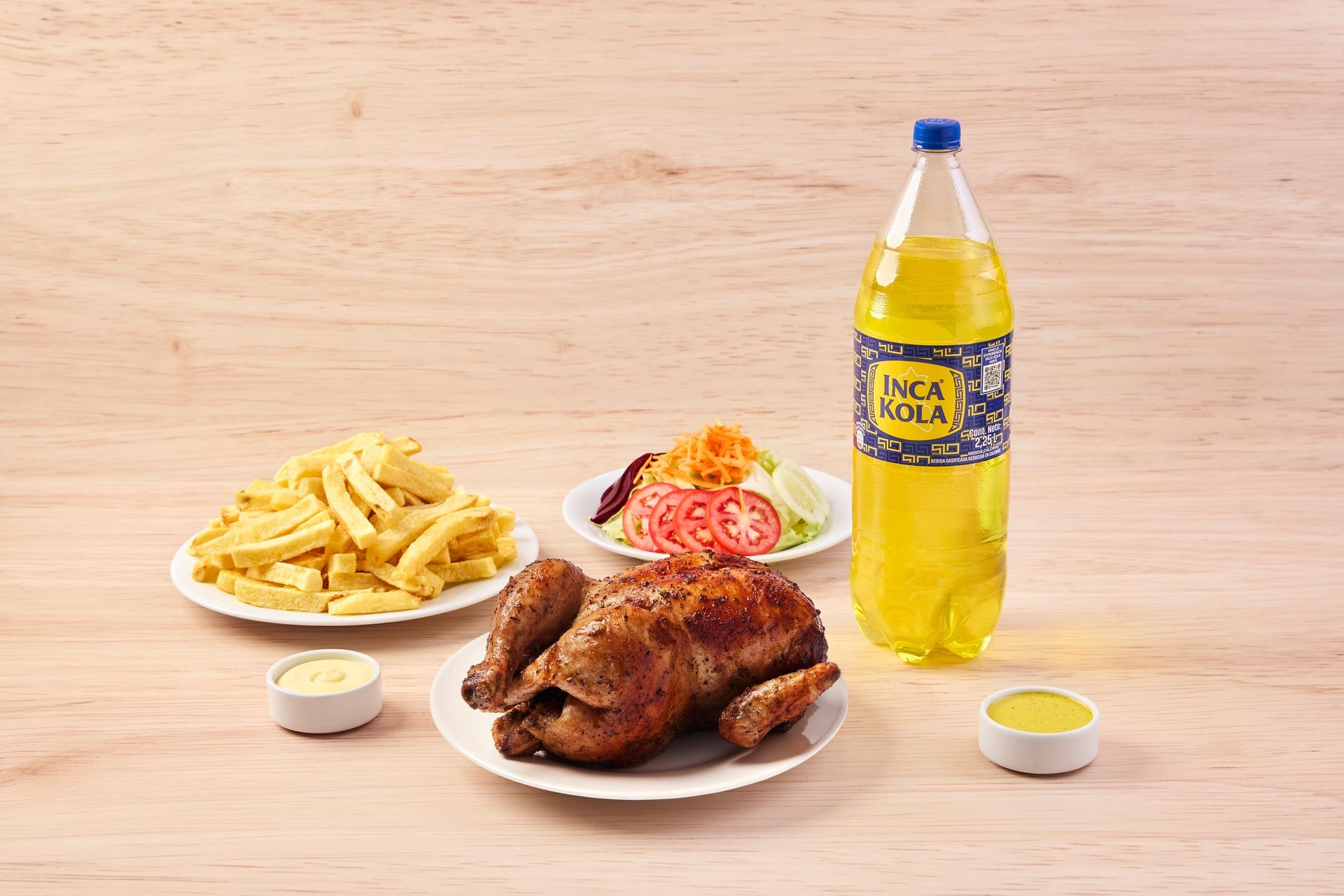 1 Pollo + Papas + Ensalada + Gaseosa